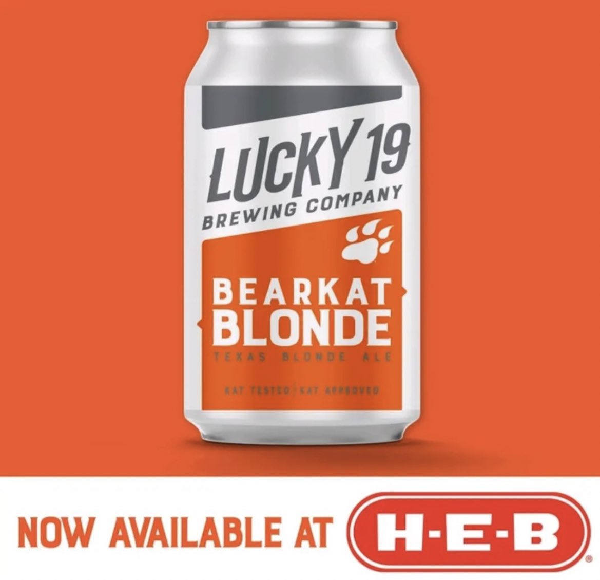 The Bearkat Blonde from <a href="/Lucky19Brewing/">Lucky 19 Brewing Company</a> is now available at HEB according to their instagram page.