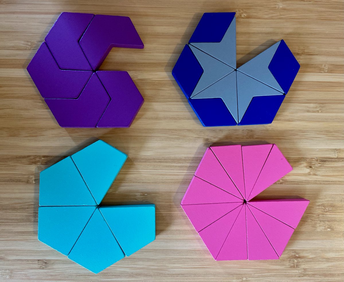 A #WODB with 21st Century Pattern Blocks. 

From your point of view, which one doesn't belong? 
Why not? 

#iteachmath #MTBoS <a href="/Trianglemancsd/">Christopher Danielson</a>
