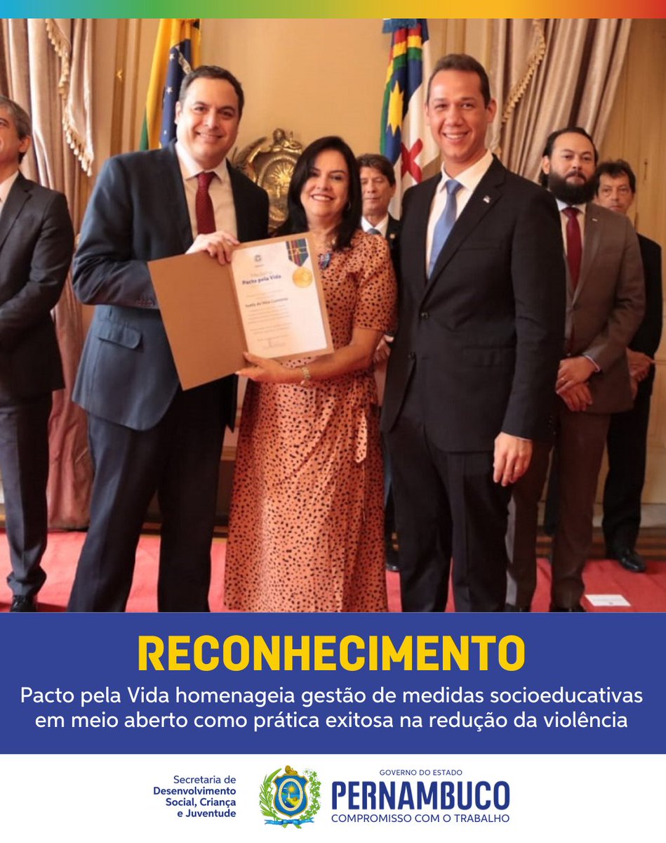 SDSCJPE's tweet photo. O trabalho da Superintendência de Gestão do Sistema Socioeducativo da #SDSCJ, que atua no monitoramento da execução de medidas socioeducativas em meio aberto, foi reconhecido como relevante para a redução da violência. Saiba mais: https://t.co/tOnfXDXrdY #PactoPelaVida #GovernoPE https://t.co/35o6TQ4WvK