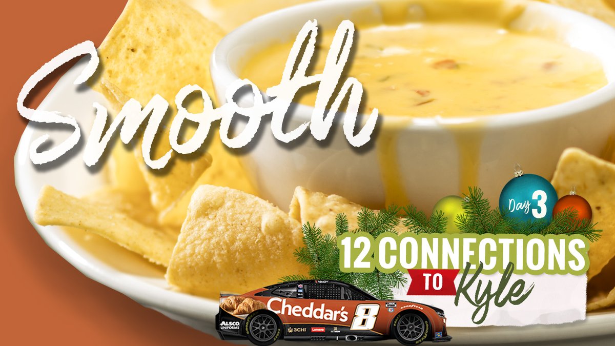 Cheddar's Scratch Kitchen (@cheddarskitchen) on Twitter photo You know <a href="/KyleBusch/">Kyle Busch</a>'s signature victory bow? Well, we've got some smooth moves of our own.
Take our Chips & Queso. We make it from scratch with diced tomatoes & lots of cheese. Then we add some jalapeños to give our creamy dip a little kick.
Retweet & you may snag some swag. 🎁 You know <a href="/KyleBusch/">Kyle Busch</a>'s signature victory bow? Well, we've got some smooth moves of our own.
Take our Chips & Queso. We make it from scratch with diced tomatoes & lots of cheese. Then we add some jalapeños to give our creamy dip a little kick.
Retweet & you may snag some swag. 🎁