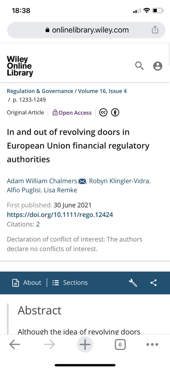 <a href="/RegGov_journal/">Regulation & Governance</a> @WileyPolitics <a href="/DavidovitzM/">Maayan Davidovitz</a> <a href="/NissimCoh/">Nissim Cohen</a> <a href="/b_reinsberg/">Bernhard Reinsberg</a> <a href="/thomstubbs/">Thomas Stubbs (@thomstubbs.bsky.social)</a> @MarleneJugl <a href="/hessevik/">Agnete Hessevik</a> <a href="/axelcronert/">Axel Cronert</a> @AaronJStaples <a href="/Alfio64337855/">Dr. Alfio Puglisi</a> proud to be part of this <a href="/RegGov_journal/">Regulation & Governance</a> issue w/ <a href="/AdamWChalmers/">adamwilliamchalmers</a> <a href="/Alfio64337855/">Dr. Alfio Puglisi</a> 
&amp; Lisa Remke

“In and out of revolving doors in #EuropeanUnion financial regulatory authorities” is available #OpenAccess 👇 

onlinelibrary.wiley.com/doi/full/10.11… 

<a href="/kingsbschool/">King's Business School</a> <a href="/Kingspol_econ/">KCL Department of Political Economy</a> <a href="/isanet/">ISA</a>