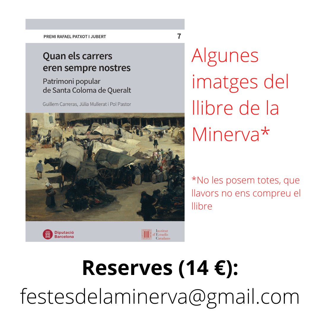 festesminerva's tweet photo. Reserves (14 €):
festesdelamimerva@gmail.com https://t.co/2RpWWmNWA0