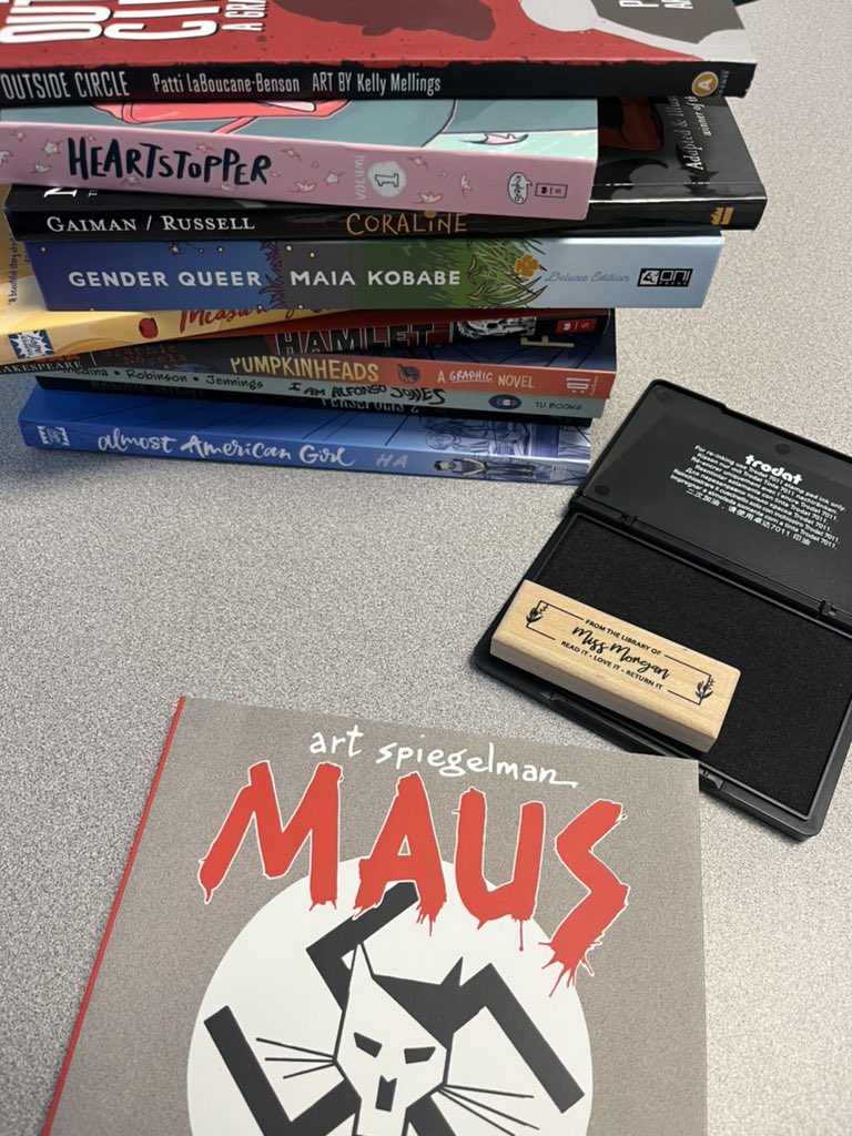 Today I was HONOURED to receive the most thoughtful and beautiful gift from a wonderful student. Perfect for a book loving teacher like me! I am blown away! Let the stamping begin! #abed #teachersoftwitter #canadianteachers