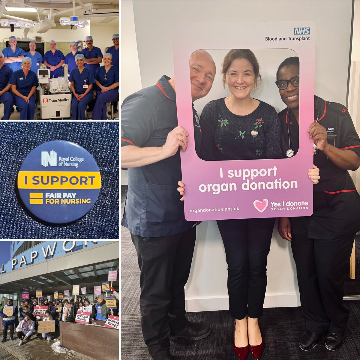 Day 15/25. Today we stand in solidarity with our Royal College of Nursing  colleagues - they are the cogs that keep our transplant machine turning. Their dedication, compassion and specialist knowledge cannot be easily replaced. Nurses across the NHS must be valued and cherished.