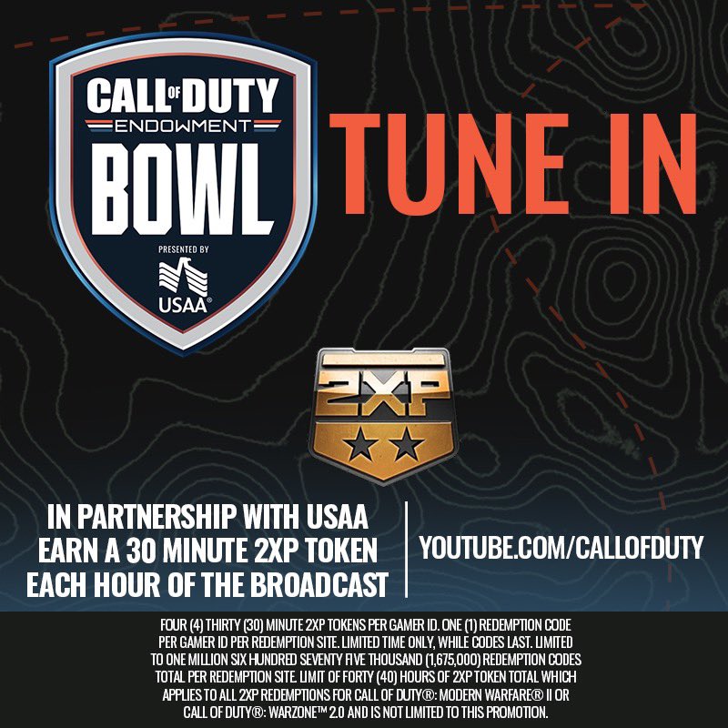 Tomorrow, I return to WIN the Call of Duty Endowment Bowl trophy with <a href="/AverageJoeWo/">JoeWo</a> and <a href="/USCG_Gaming/">Coast Guard Gaming</a> presented by <a href="/USAA/">USAA</a> #ad

We're going head-to-head against other creators and members of the armed forces in Warzone 2. It's going to be a great tournament. Make sure to tune-in!