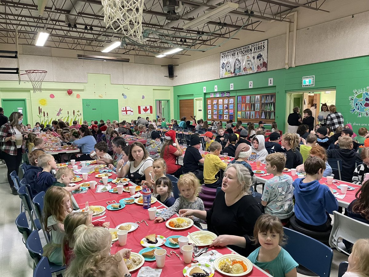 Such an amazing feeling to have all students from pre-primary to grade 5 enjoying a wonderful Turkey dinner in the gym today! Thanks to Constable Collins’s for lending a helping hand as well! @avrce <a href="/RCMPNS/">RCMP Nova Scotia</a>