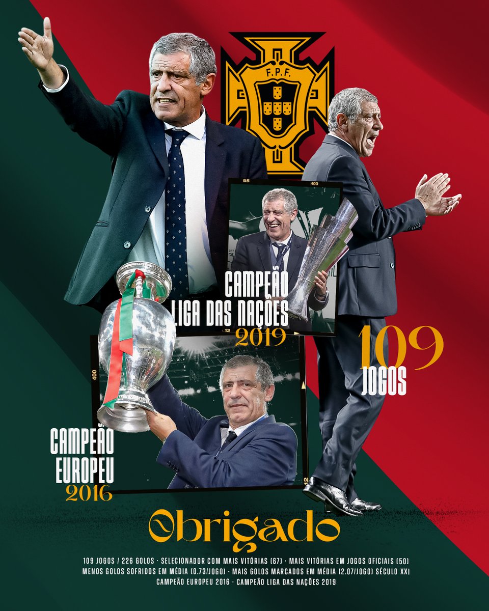 selecaoportugal's tweet photo. 𝗢𝗯𝗿𝗶𝗴𝗮𝗱𝗼 por tudo, Mister Fernando Santos. 🤝 #VesteABandeira https://t.co/L20QjwfQve