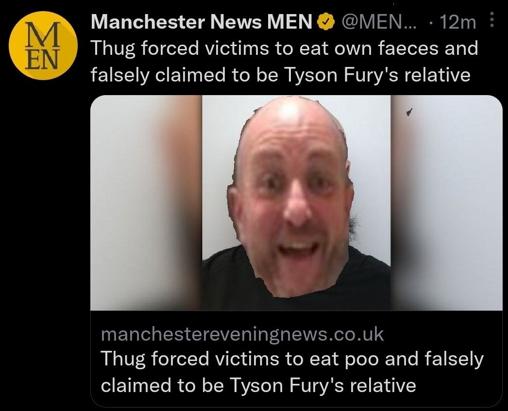 Always knew there was something unequivocally fishy about him #boxing #tysonfury <a href="/Tyson_Fury/">TYSON FURY</a>