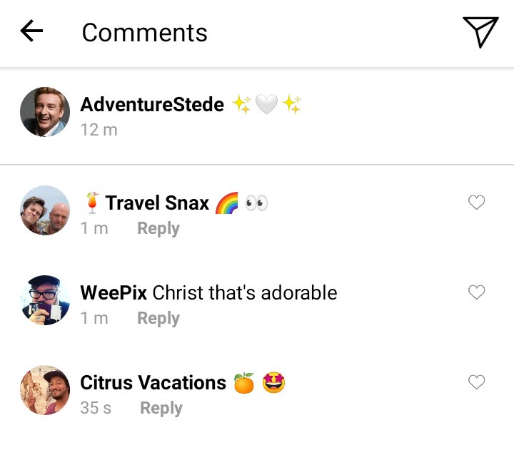 Stede's IG comments section.
Lucius: 👀
John: christ that's adorable
Roach: 😍