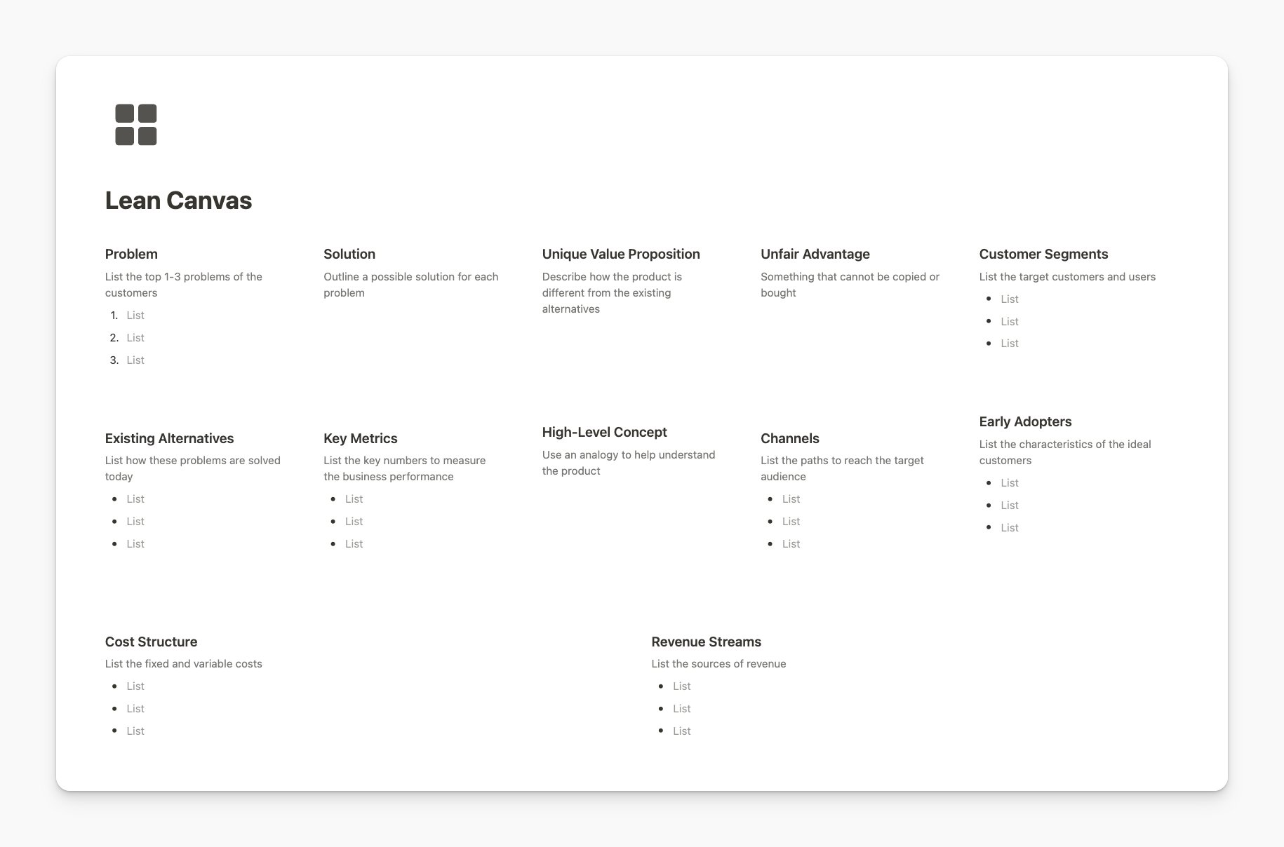 Easlo On Twitter 6 Lean Canvas Template One page Visual easlo-on-twitter-6-lean-canvas-template-one-page-visual