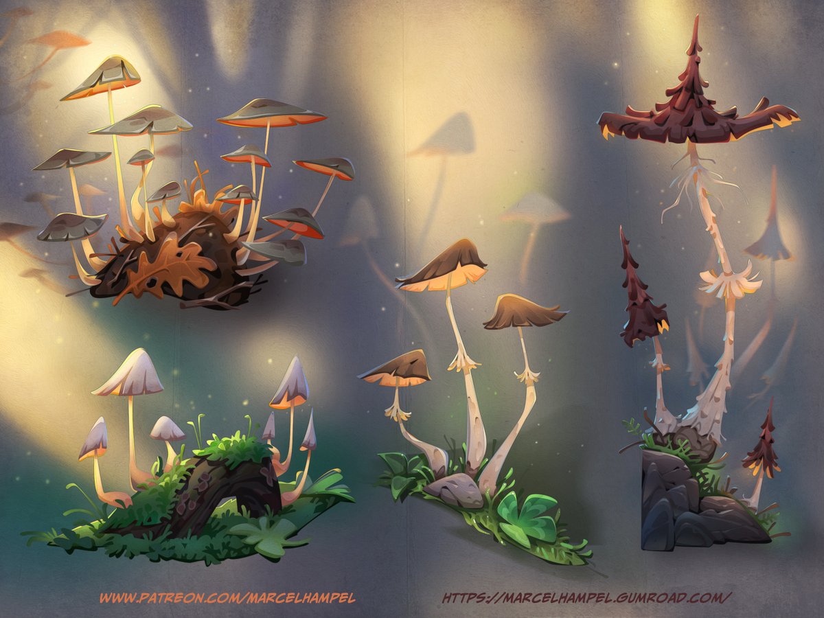 Parts of a written tutorial and a set of mushrooms. It was one of my first posts for my Patreons. 

Support me to see more like this! 