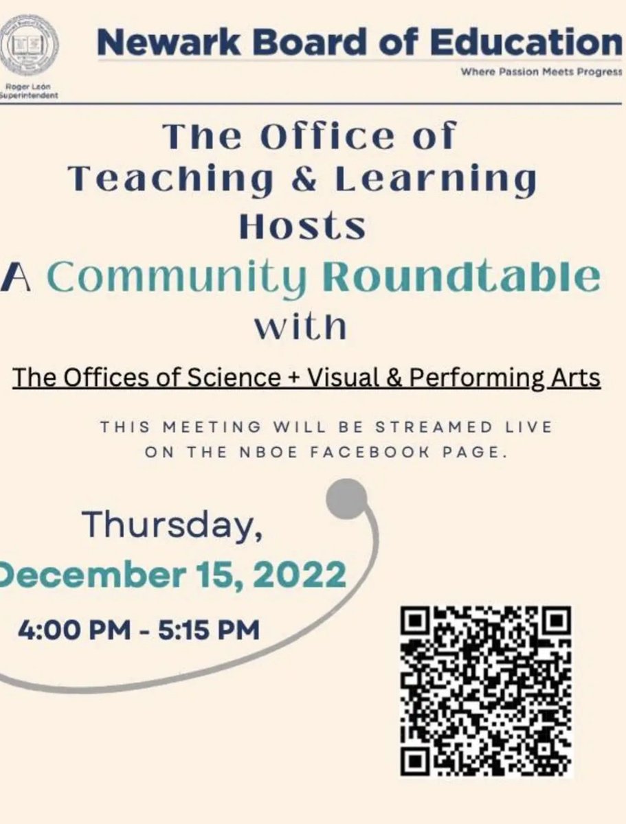 ArtsNboe's tweet photo. Join us today at 4 PM for a Community Roundtable with the Arts Office! https://t.co/athffVo5RG