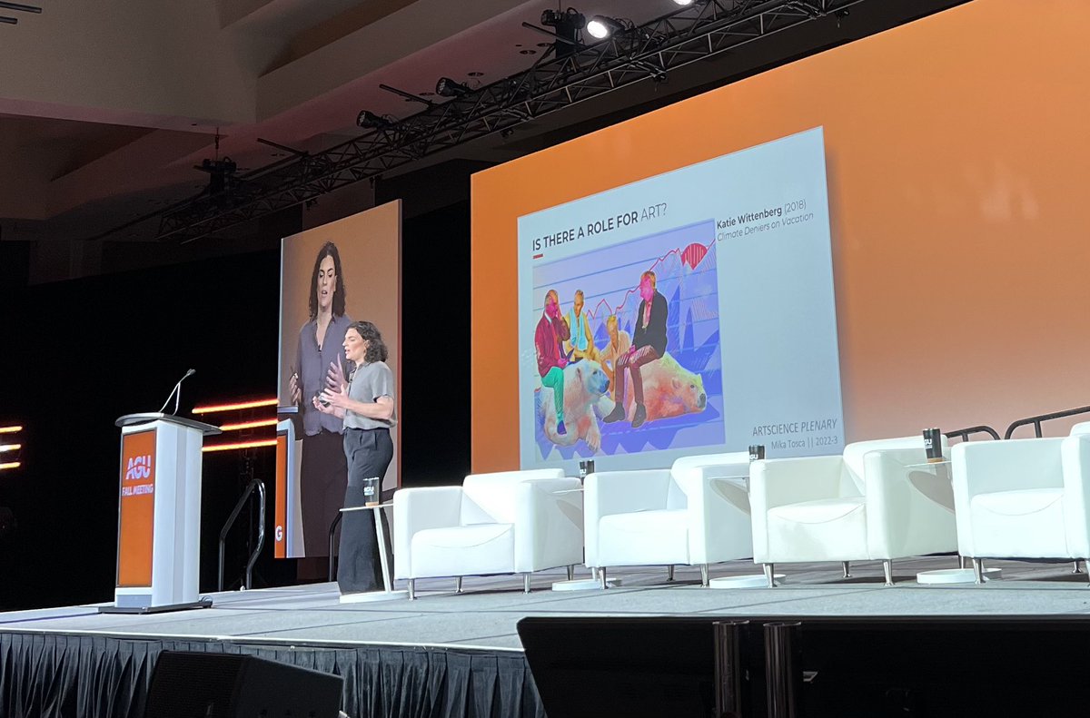 theAGU's tweet image. @trans_icon_mika at #AGU22: While data moves us — scientists — emotionally, it’s often not even legible for other people. This brings us to the role of art.