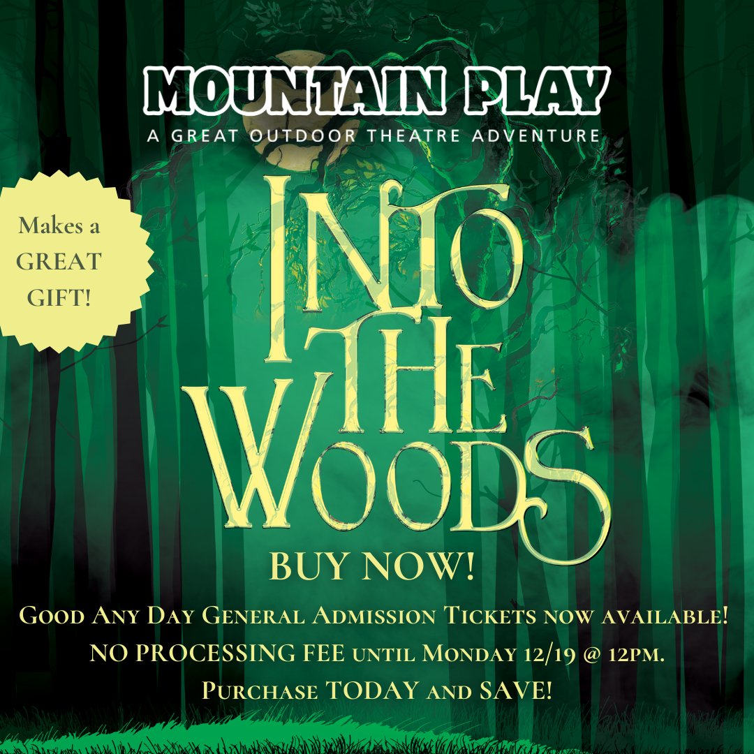 Now is your chance to save on a fantastic gift! Good Any Day tickets to INTO THE WOODS are on sale now! Click Here :loom.ly/Vayg1a4 to PURCHASE!