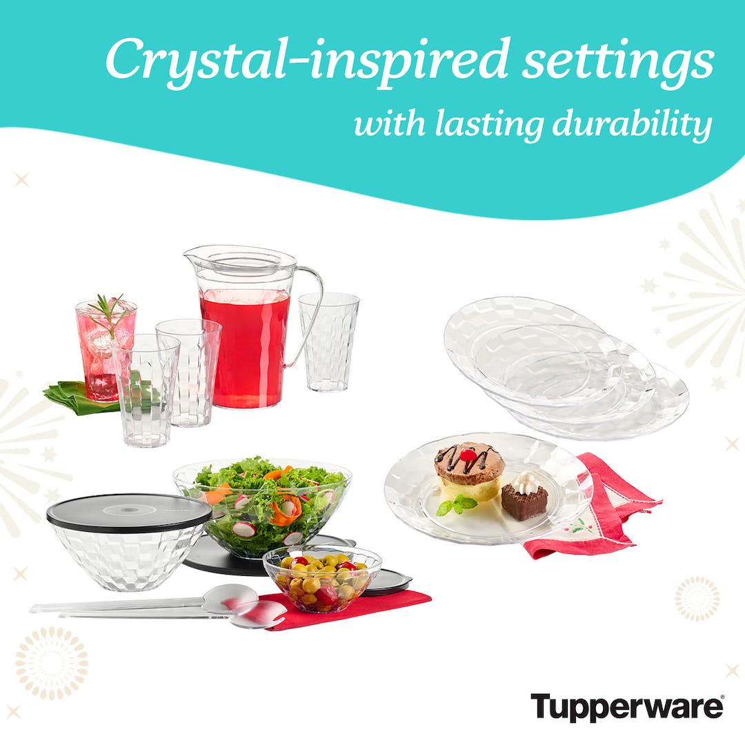 awfrpa's tweet photo. Ice Prism Beverage Set/ Ice Prism 3-Pc. Bowl Set with Fork and Serving Spoon/ Ice Prism Dessert Plates: Crystal-inspired settings with lasting durability https://t.co/FMjkPN330b https://t.co/ZYXNkkFWAv