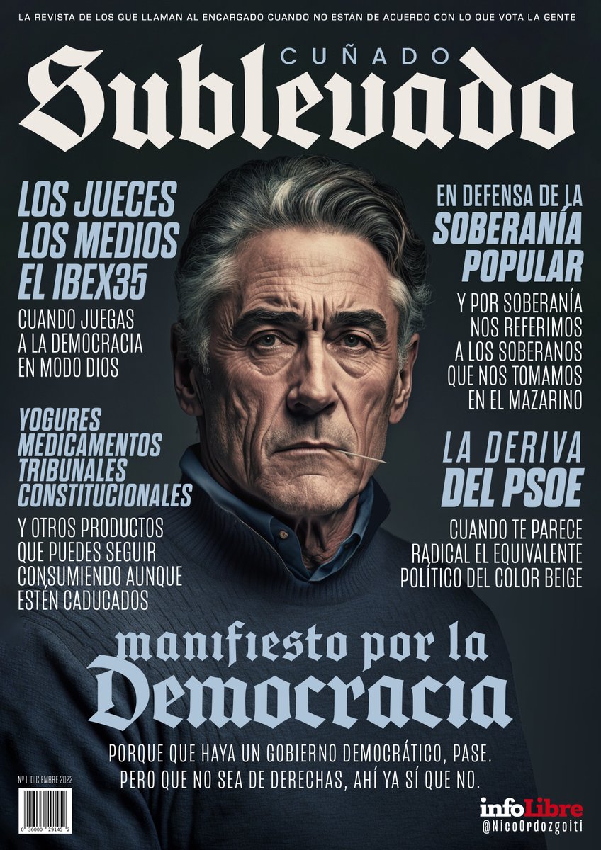 La portada de @NicoOrdozgoiti:

Cuñado sublevado: La revista de los que llaman al encargado cuando no están de acuerdo con lo que vota la gente ow.ly/Folr50M4TIP