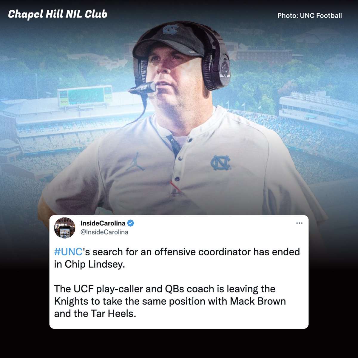 There's a new face in Chapel Hill! 🐏 #CarolinaFootball