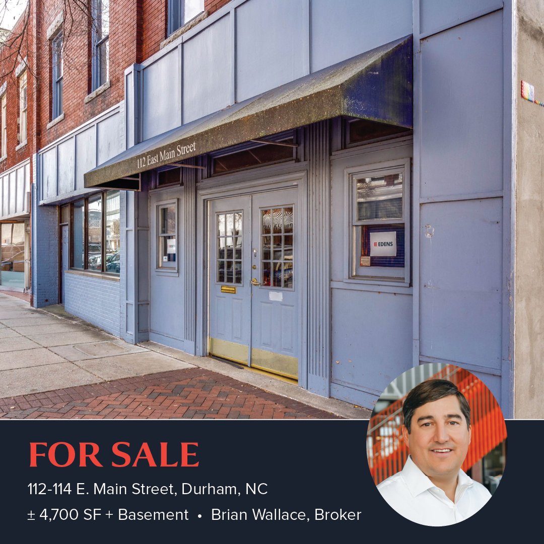 YorkProperties1's tweet photo. Great investment opportunity in the heart of Downtown #Durham.  Property is walking distance to dozens of restaurants, hotels, DPAC and the Durham Bulls.

Asking $1,410,000 · Flyer https://t.co/vsqeLslF87

AGENT
Brian Wallace · brianwallace@yorkproperties.com https://t.co/9teCmuR1sh