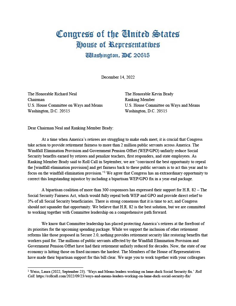 RepealWEP_GPO's tweet photo. Thank you to our heroes in the House, @RepSpanberger, @RepGarretGraves, and bill sponsor @RodneyDavis.  We continue the fight with you to #SaveHR82 to #EliminateWEPGPO! https://t.co/8Rggt4SXpc