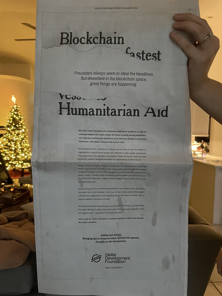 StellarEmir's tweet photo. Proud of the work @StellarOrg has been doing for many years. Happy to be a part of this growing ecosystem.
UN will transfer #USDC to eligible recipientsโ @vibrantapp digital wallets, which run on the Stellar blockchain.
โBlockchain has no use cases.โ ๐คก https://t.co/wodpsnRs04
