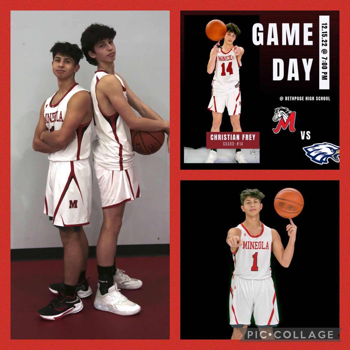 Go get em’ my boys! Let’s go Mustangs! 🐎🏀💪🏻#MineolaProud