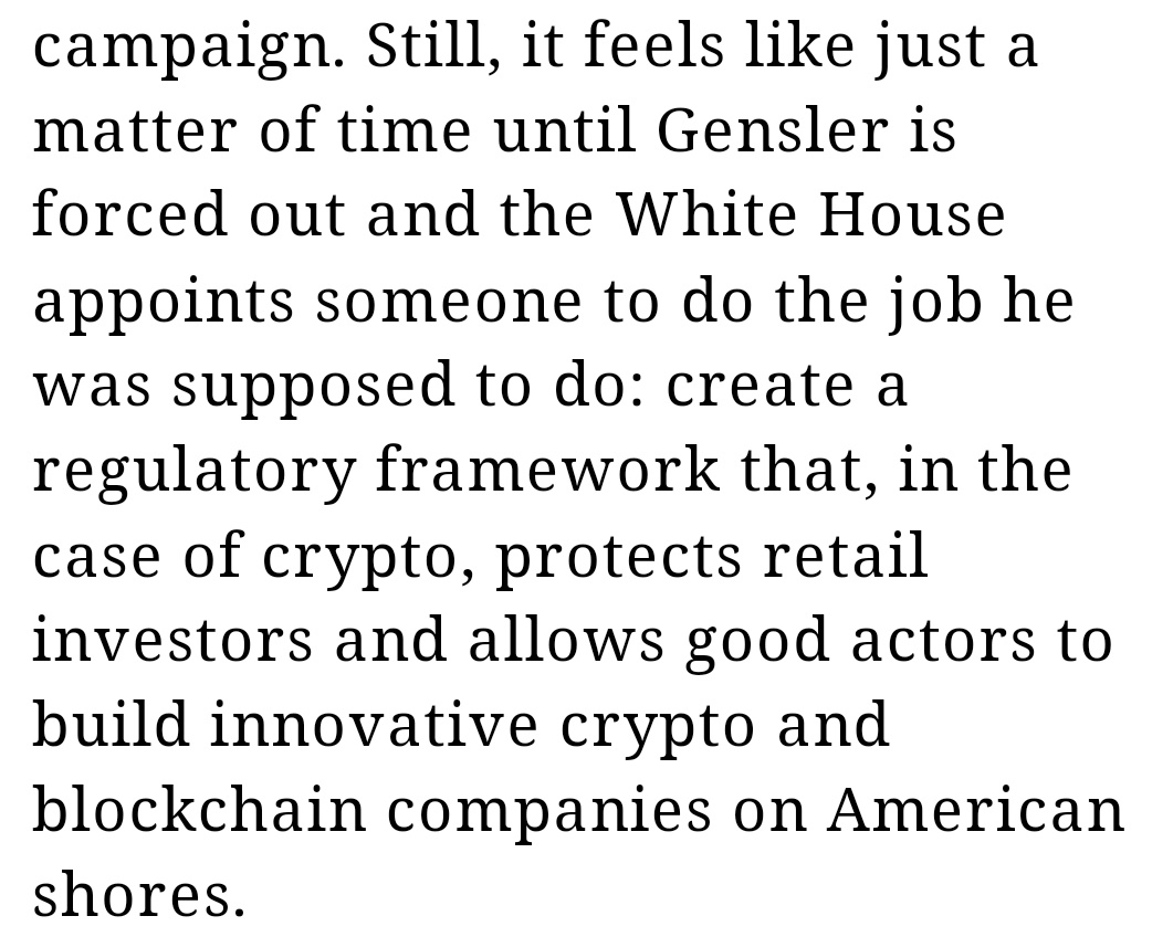 Scathing article from Forbes magazine headlines that SEC Chair Gensler has "botched" crypto regulation.

Looks like "The cows have come home to roost." (One million XRP to the person who can name the movie!)
