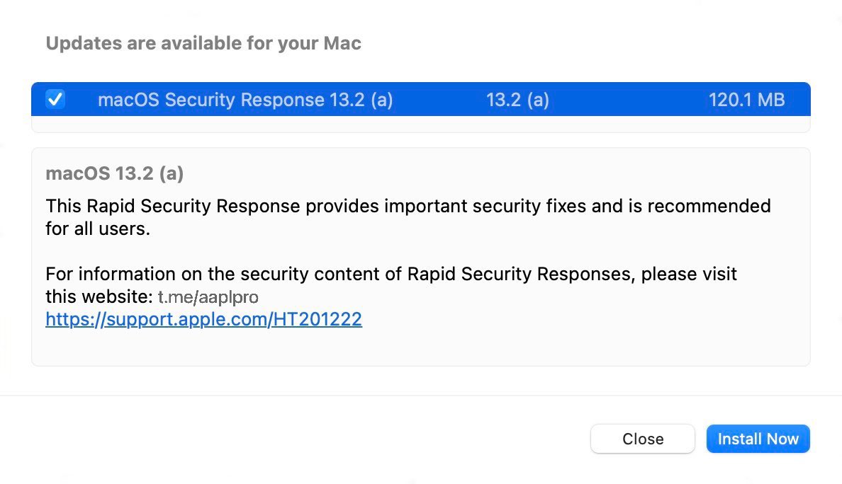Apple Pro on Twitter "Apple выпускает тестовую заплатку безопасности