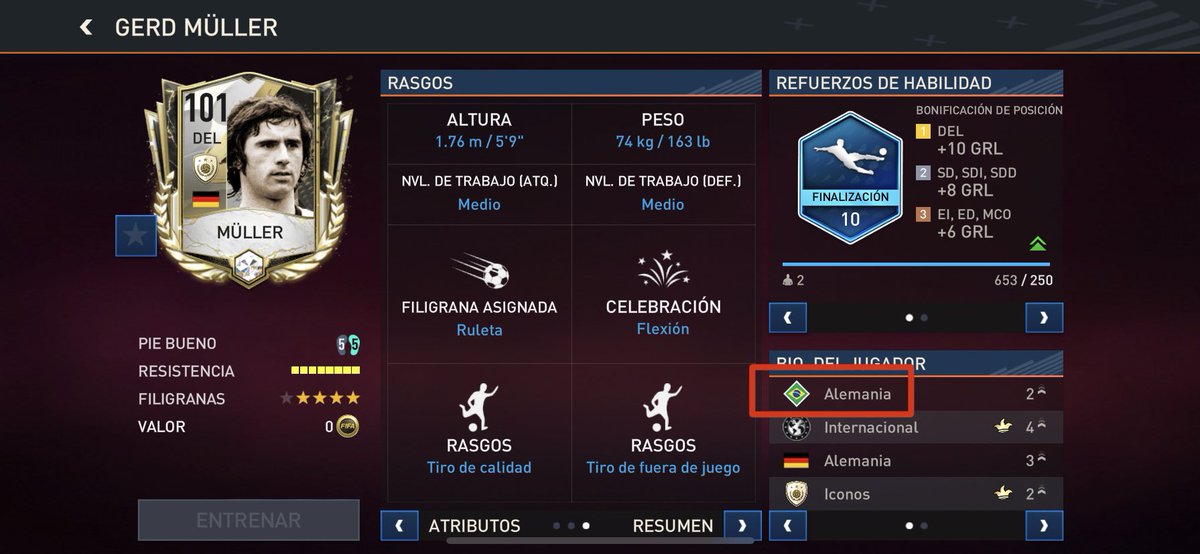 ¿SABÍAS QUE..?🤔

En la bio Gerd Müller🇩🇪 icono, sale que su selección es Alemania pero con el logo de Brasil🇧🇷