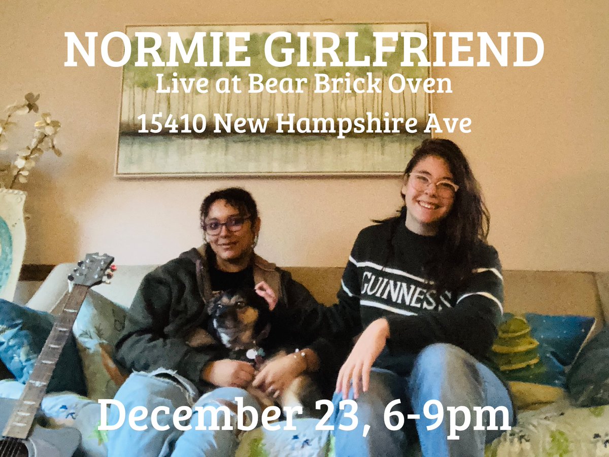 Happy to announce that 2/3s of us will be playing at Bear Brick Oven this December 23rd 🥰 RIP to Liv 😔