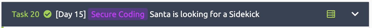 darth_jaeder's tweet image. [Day 15] Secure Coding Santa is looking for a Sidekick #adventofcyber4 #tryhackme