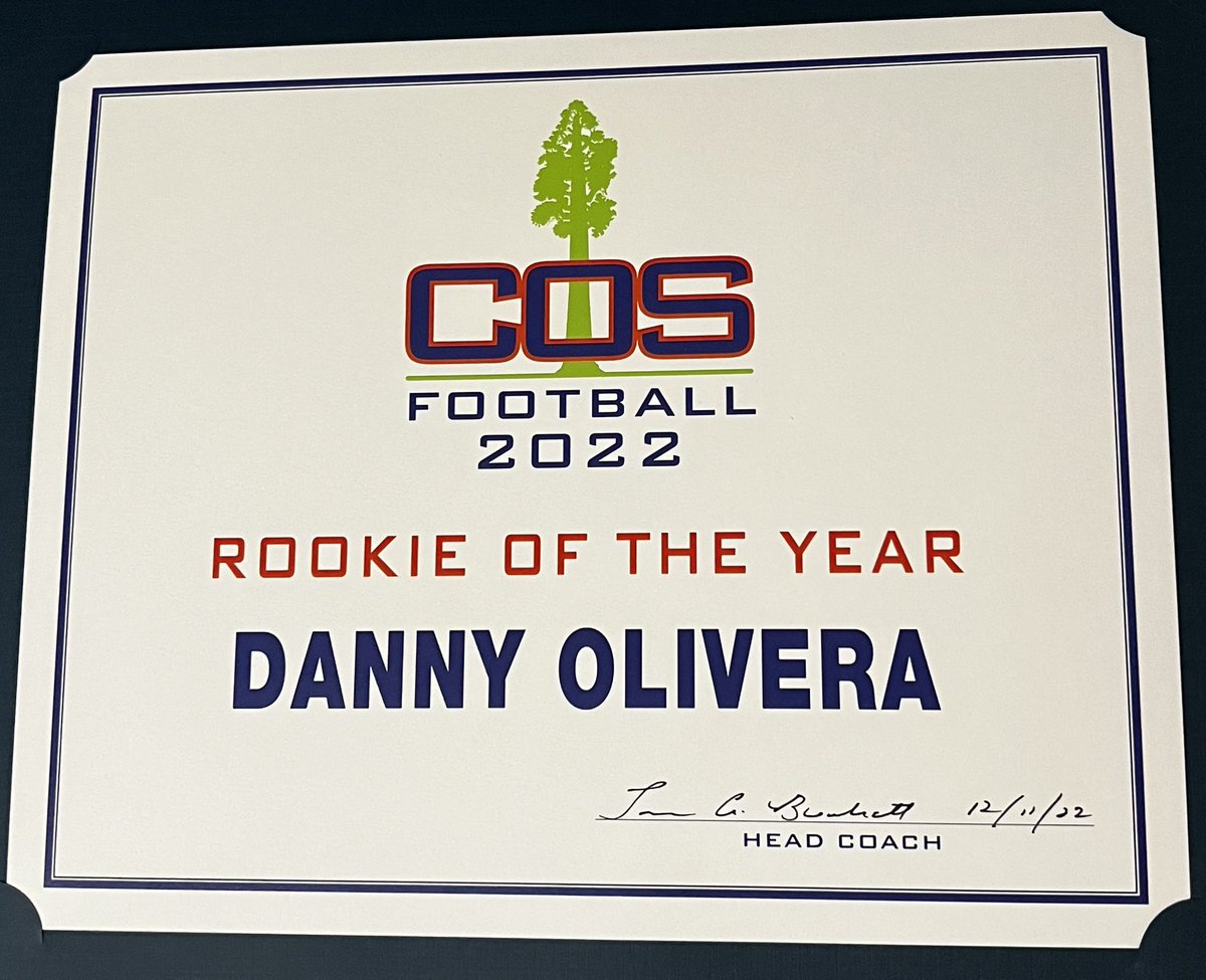 FirebaughEagles's tweet photo. Congrats to our Eagle alumni Danny Olivera on winning ROY for his season at COS! We are proud of you!! @DannyOlivera6 https://t.co/3GWylcUeXo