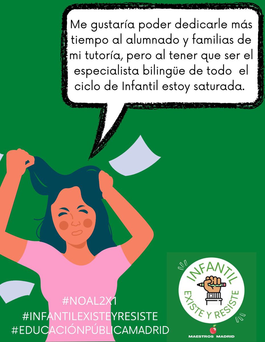 techuka's tweet photo. ¡NO AL 2x1! ¡INFANTIL EXISTE!
@infantilexiste
@ComunidadMadrid @IdiazAyuso @eossoriocrespo @MariaPastorV @MorenoG_Agustin @MasMadrid__ @psoe_m @ppmadrid @PabloIglesias @edugaresp @sanchezcastejon @Pilar_Alegria
@CCOOEducaMa @CCOOMadrid @ANPEmadrid @ANPEmadrid https://t.co/Ylzz3BNqnE