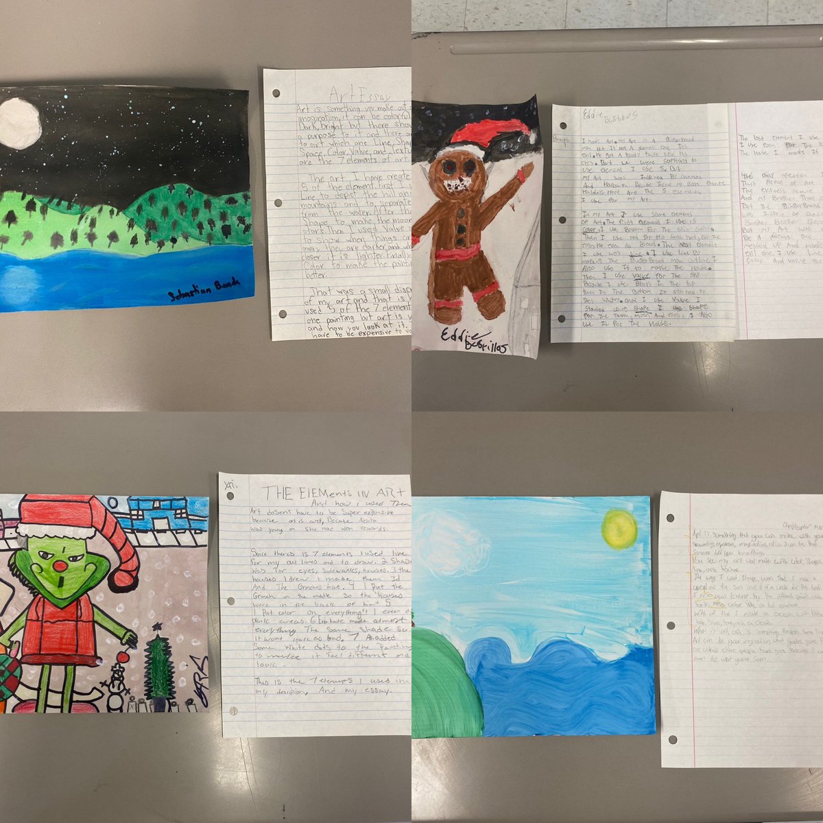 After finishing a unit about what art is, we created our own art and wrote an informational writing. <a href="/SiegelMiddle/">Siegel Middle School</a> #esl