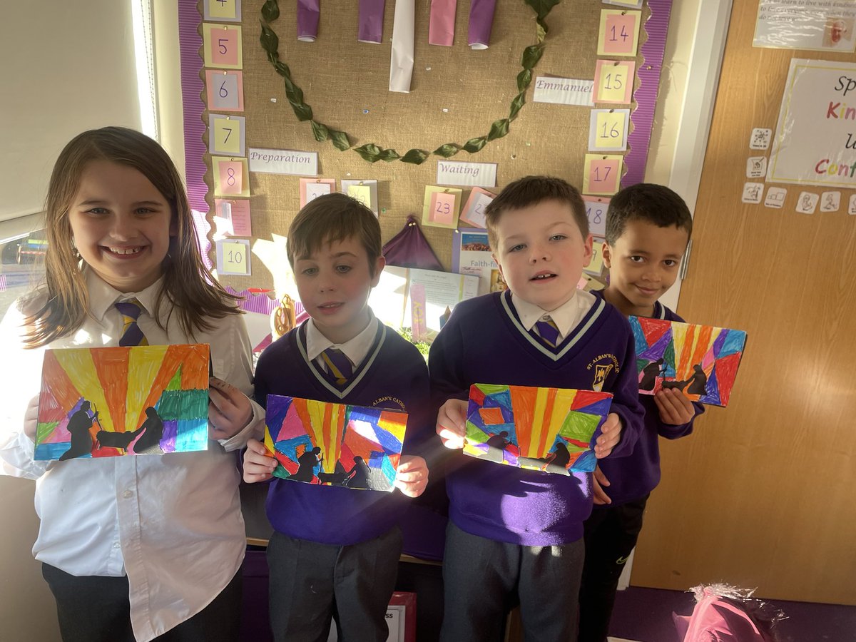 StAlbans_Sch's tweet image. Christmas cards inspired by our class artist, Paul Klee #Year3 #MissD #Art