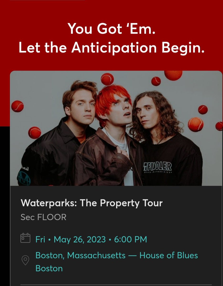OneOfMillions1's tweet photo. @waterparks Going to be at the Boston date! https://t.co/EhNLs2TKlz