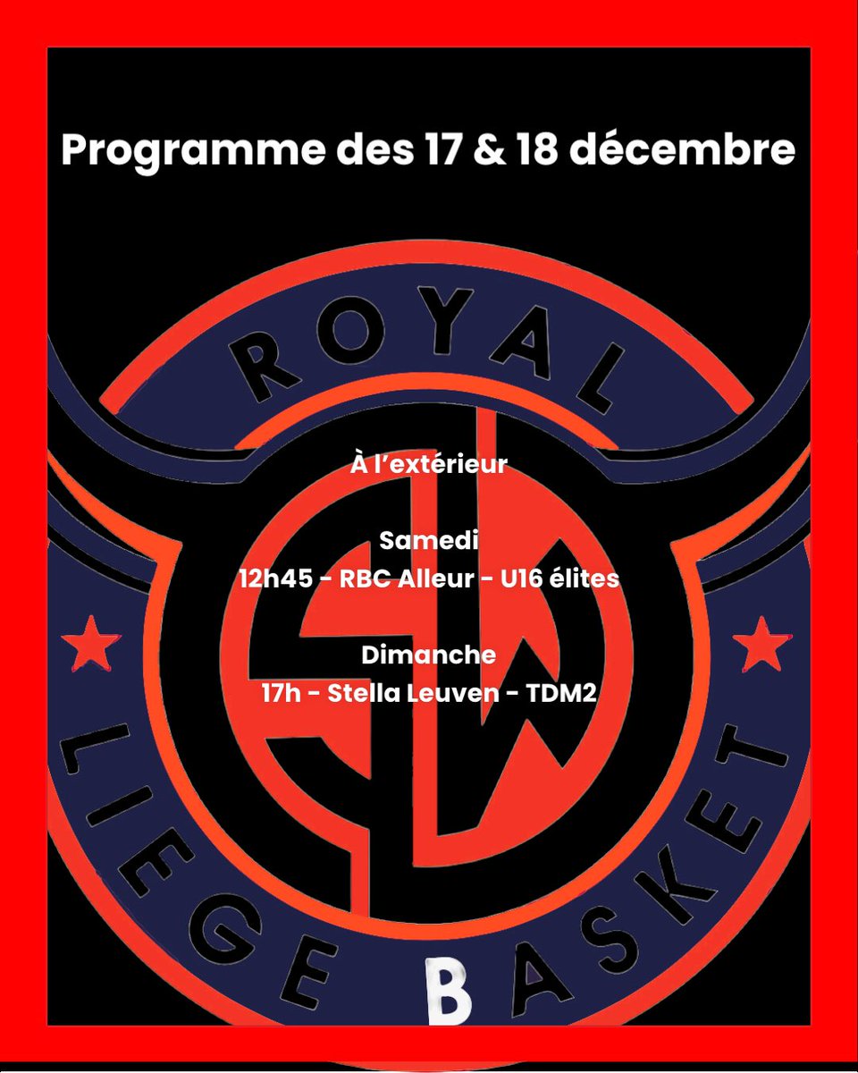 🔴🔵  Programme du week-end ! #liegebasket
