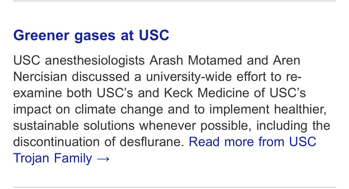 AnesthesiaUSC's tweet photo. Congratulations to Dr. Motamed and Dr. Nercisian for all their hard work to help make our Keck ORs greener and for being featured in the ASA Newsletter today!   #USCAnesthesia #ASA 

Full article: https://t.co/1Lf8EOdwXe https://t.co/ycwThtVppQ