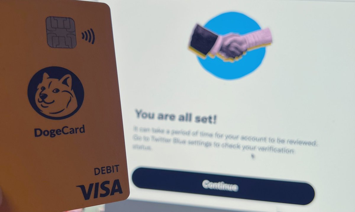 kylekemper's tweet photo. I just paid $8 for Twitter Blue using @TheDogeCard and funded the card using Dogecoin and got Dogecoin back on the purchase thanks to @TheDogeCard. Wow. https://t.co/ok7sQBm5Uy