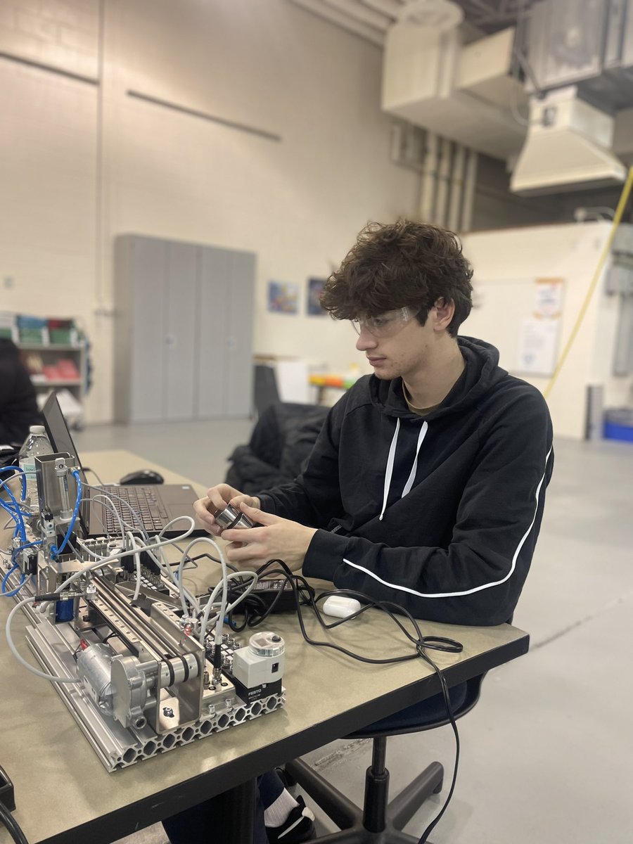 Level II is working on their @NC3partners Intro to Mechatronics Certification. Great job Eamon!