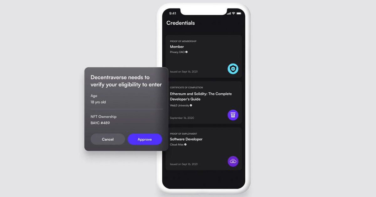 Dock_army1's tweet photo. Verifiable Credentials are a digital, cryptographically secured form of both paper and digital credentials. Driver's license, government-issued ID, professional certification and a university degree are a few of the kinds of documents that can be issued as Verifiable Credentials. https://t.co/cVB8HAT5rC