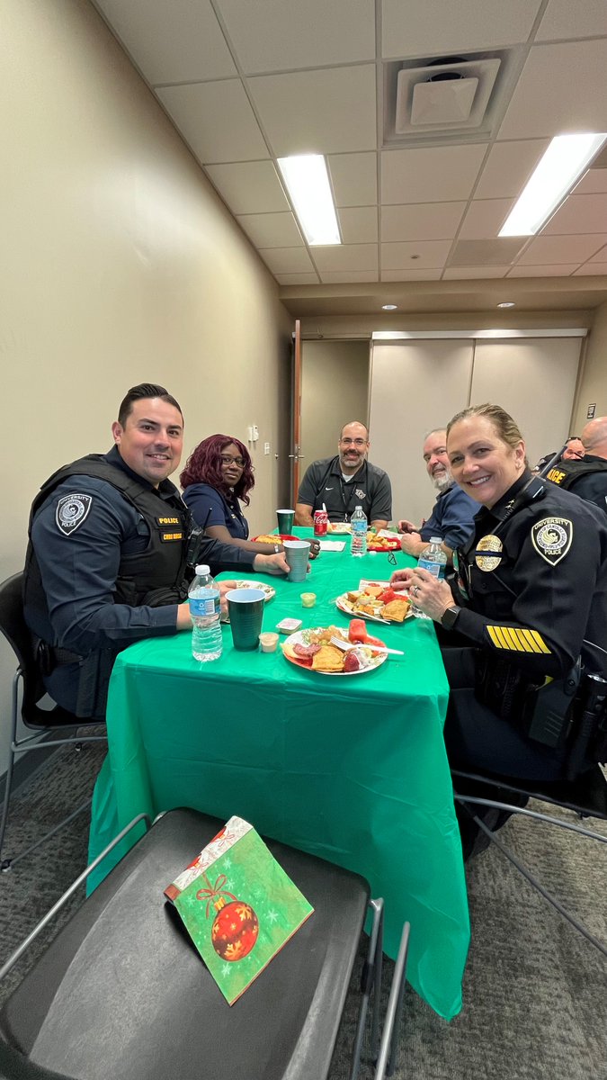 UCFPolice's tweet photo. UCF Public Safety celebrated the holidays with a potluck brunch this morning! We have a lot of wonderful cooks and bakers on our team 😋 https://t.co/4DzHznQxXi