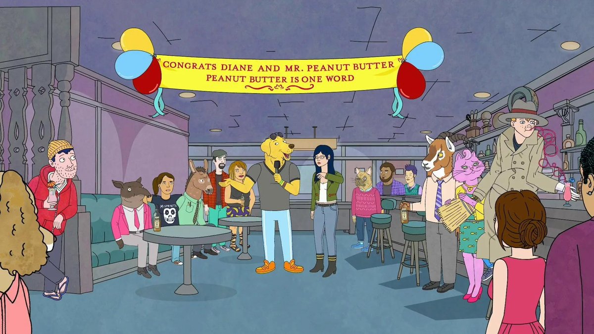jordanbrooks31's tweet photo. The best running gag in TV history is the banners in Bojack Horseman and it’s not close https://t.co/TJ2gATLiUQ