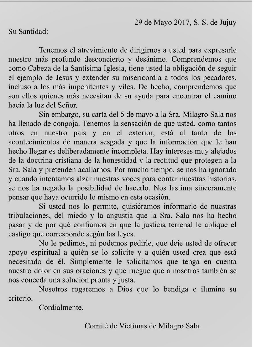 magioncalda's tweet photo. @peponila @Pontifex_es Acá, las dos cartas que entregaron las víctimas de @SalaMilagro a @Pontifex_es, las cuales no fueron atendidas. Quizá, ahora, con una sentencia firme por 13 años de prisión, Su Santidad tenga algo para decir... #MilagroPresa https://t.co/b2hiY9lUX5