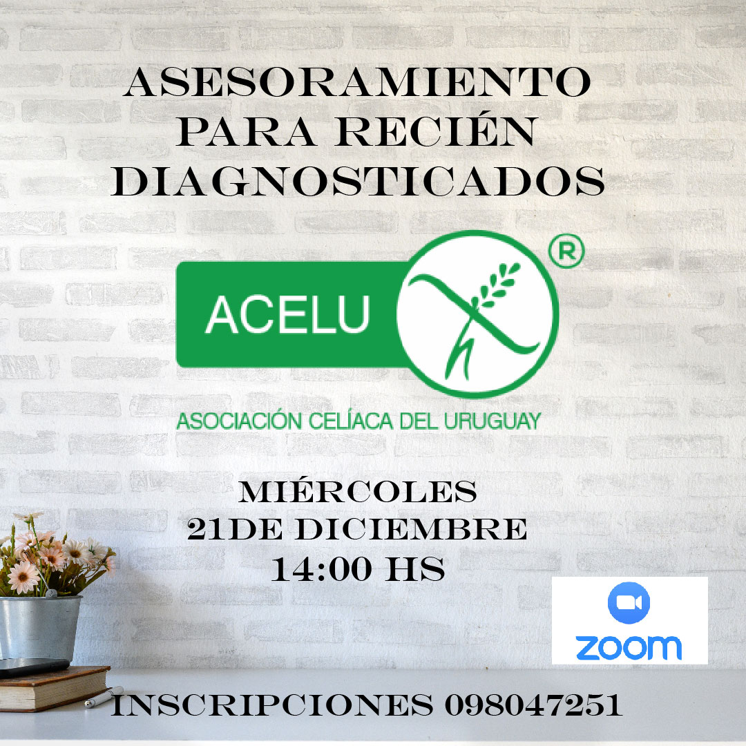Te invitamos a participar del próximo 
Asesoramiento ACELU para Celíacos recién diagnosticados. ✔✔✔

Miércoles 12 de diciembre a las 14:00 hs.  

Inscribite en el siguiente link y nos vemos la semana que viene por Zoom!! 

Actividad sin costo 🎄🎄

forms.gle/npEL5pjRSzCMvA…