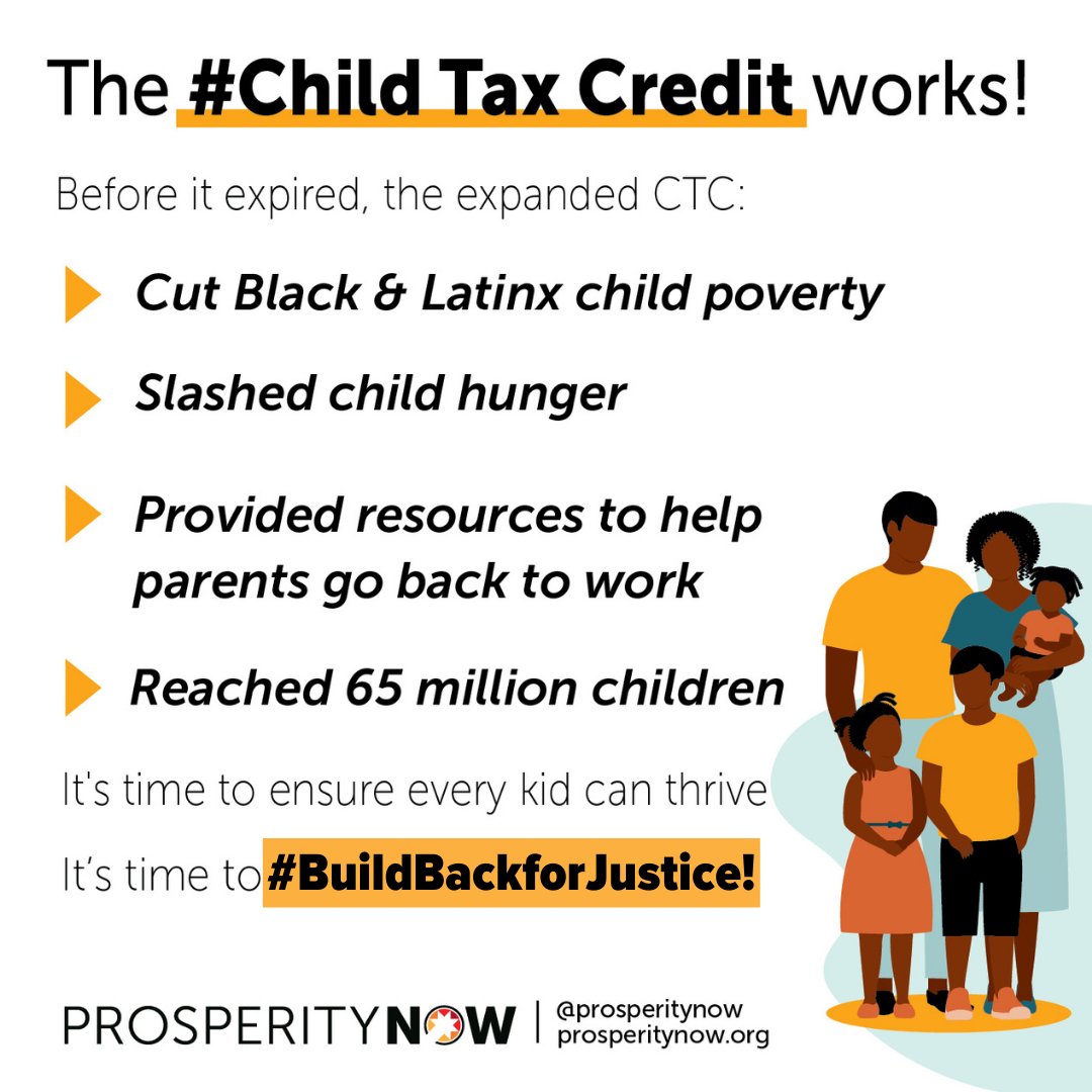 prosperitynow's tweet photo. The expanded #ChildTaxCredit nearly cut #childpoverty in half, yet Congress has not reinstated it. We have the solution to end child poverty. Congress must #BuildBackforJustice and make the expanded #ChildTaxCredit permanent: https://t.co/jZJbLKeJLT https://t.co/XV8rEgr8n5