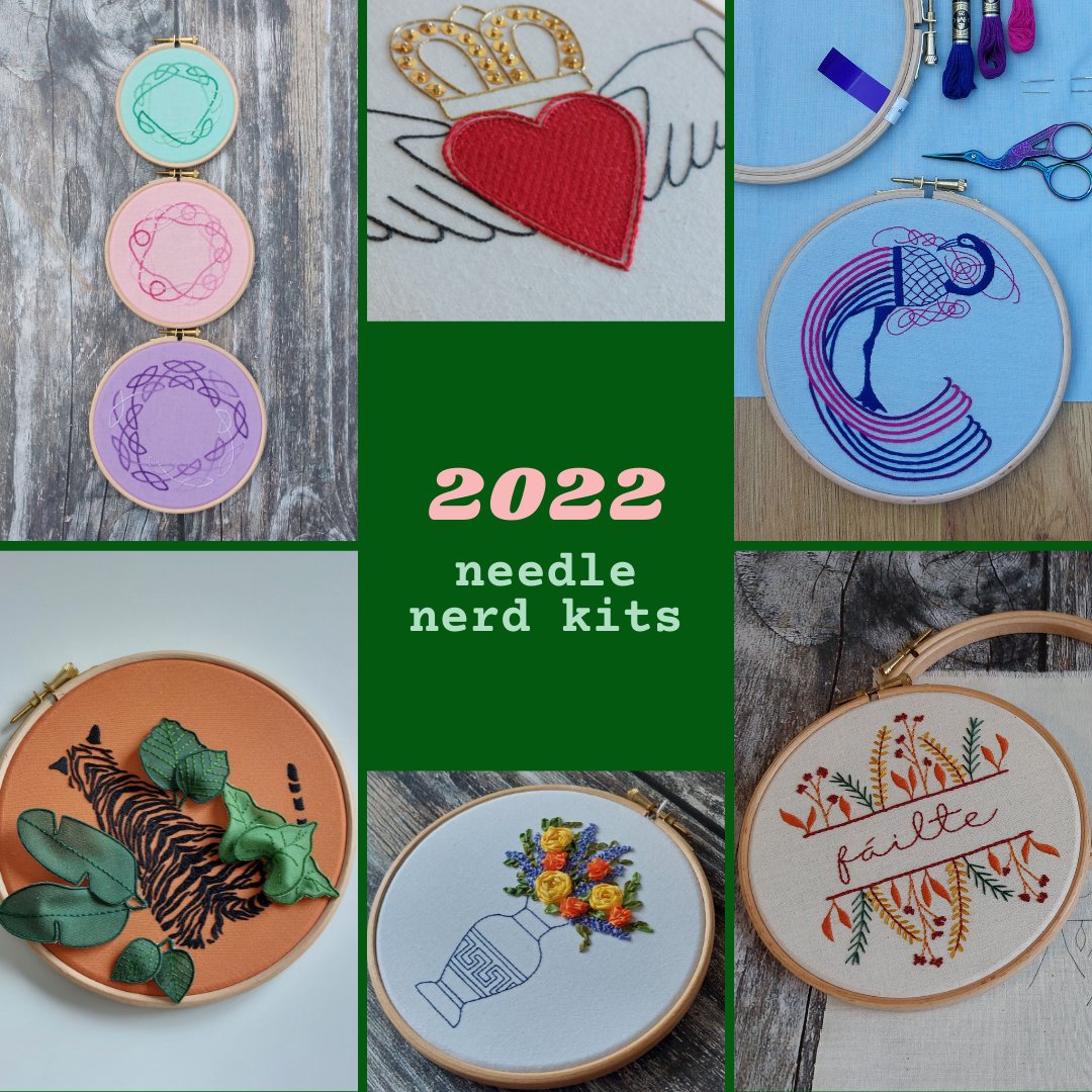 Well, here they are! All the kits sent out to Needle Nerds in 2022 😍Not only has the number of Needle Nerd grown so much, but I've grown a lot too! 
#handembroidery #irishembroidery #bealice  #irish #irishcraft #buyirish #dublin #embroiderysubscription #craftsubscription