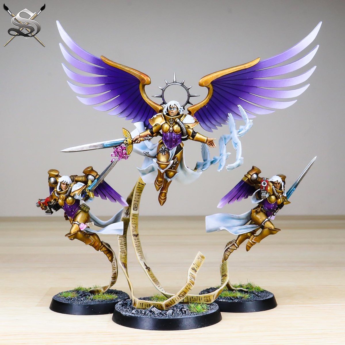 SiegeStudios's tweet photo. “OUR WRATH WILL BE SWIFT &amp; FINAL!” A Saint Celestine &amp; Geminae Superior from a custom covent army we have just completed!

Get a quote:
https://t.co/jwbtgJUCD5

#sistersofbattle #adeptasororitas #sistersofbattle40k #sistersofbattleseraphim #seraphim #saintcelestine https://t.co/EatuSYlP9h