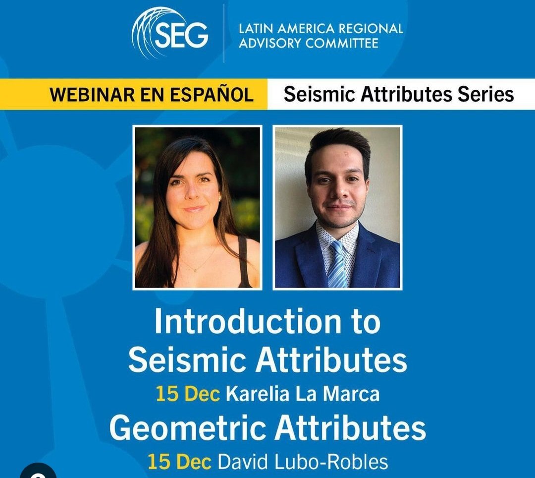 Today, we had the chance to talk about seismic attributes for the <a href="/SEG_org/">SEG</a> community in Latin America <a href="/SEG_LARAC/">SEG_LARAC</a> . Thanks to the organizers and the attendees for your great questions. Always happy to share ideas &amp; knowledge with peers. Stay tuned for the next webinars in Spanish!