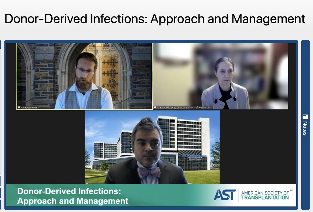 MountainTID's tweet photo. This was an absolutely terrific webinar on Donor Derived Infections by @camwolfe #marianmicahels moderated by @RicardoLaHozMD hosted by @AST_info @AST_IDCOP This is a must-listen for everyone who missed it. Learned so much! https://t.co/kNRlPoiHn5