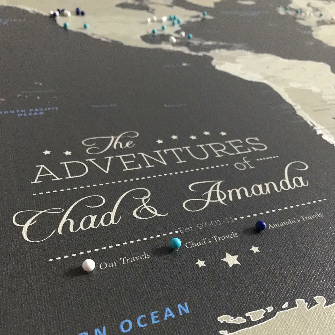 PushPinMaps's tweet photo. Personalization is free on all maps and travel decor! Add a touch of flair to yours by including your name and a favorite quote to truly make it your own! Save 10% with code: Holidays https://t.co/AeGbWjD9e0

#PushPinTravelMaps #personalizedgift #customgift #mapoftheworld https://t.co/BTxqaExizg